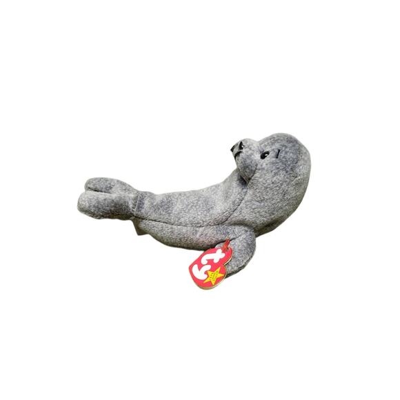 TY Beanie Babies Slippery The Brave Gray Seal Plush Stuffed Animal - Picture 4 of 6